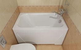 Ванна акриловая «Лиза 120» прямоугольная вид ванны в интерьере