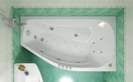 Ванна акриловая «Скарлет 167» левая вид ванны в интерьере