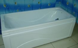 Ванна акриловая «Стандарт 165» прямоугольная вид ванны в интерьере