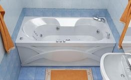 Ванна акриловая «Валери 170» прямоугольная гидромассажная вид ванны в интерьере