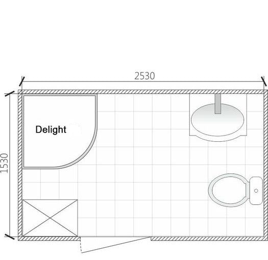 Размер кабины в прямоугольной ванной комнате