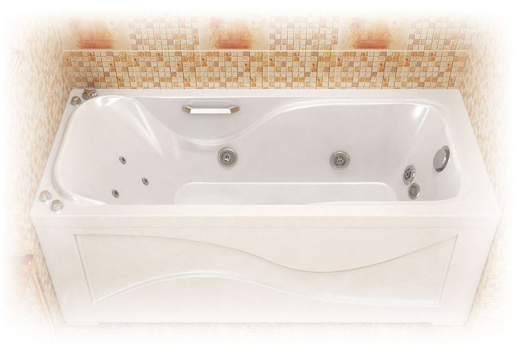 Классическая гидромассажная прямоугольная акриловая ванна «Джулия 160»