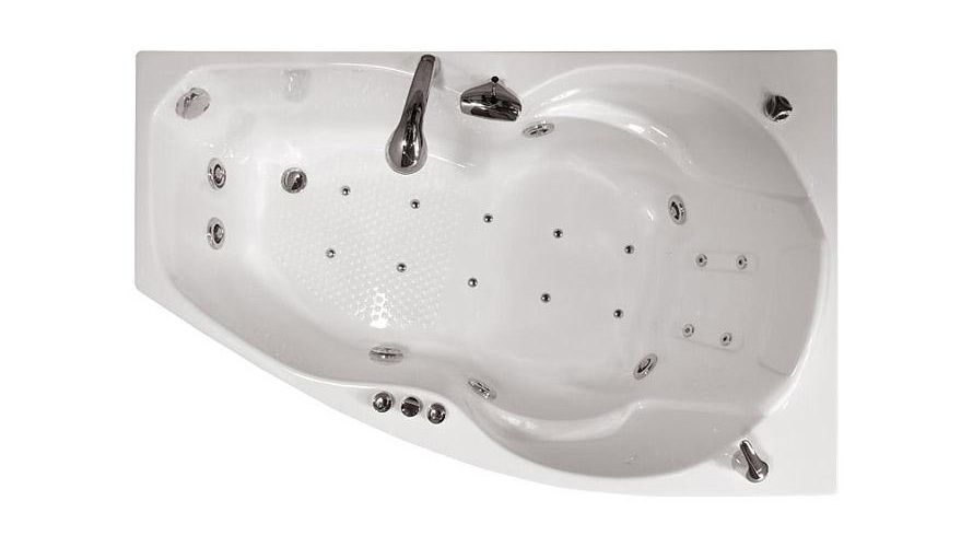 Ванна акриловая «Бриз 150» гидромассажная левая вид сверху