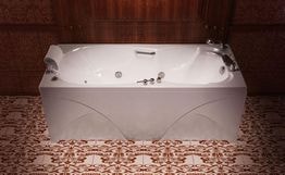 Ванна акриловая «Цезарь 180» прямоугольная вид ванны в интерьере