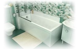 Ванна акриловая «Джена 150» прямоугольная вид ванны в интерьере