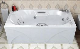 Ванна акриловая «Лагуна 180» прямоугольная вид ванны в интерьере