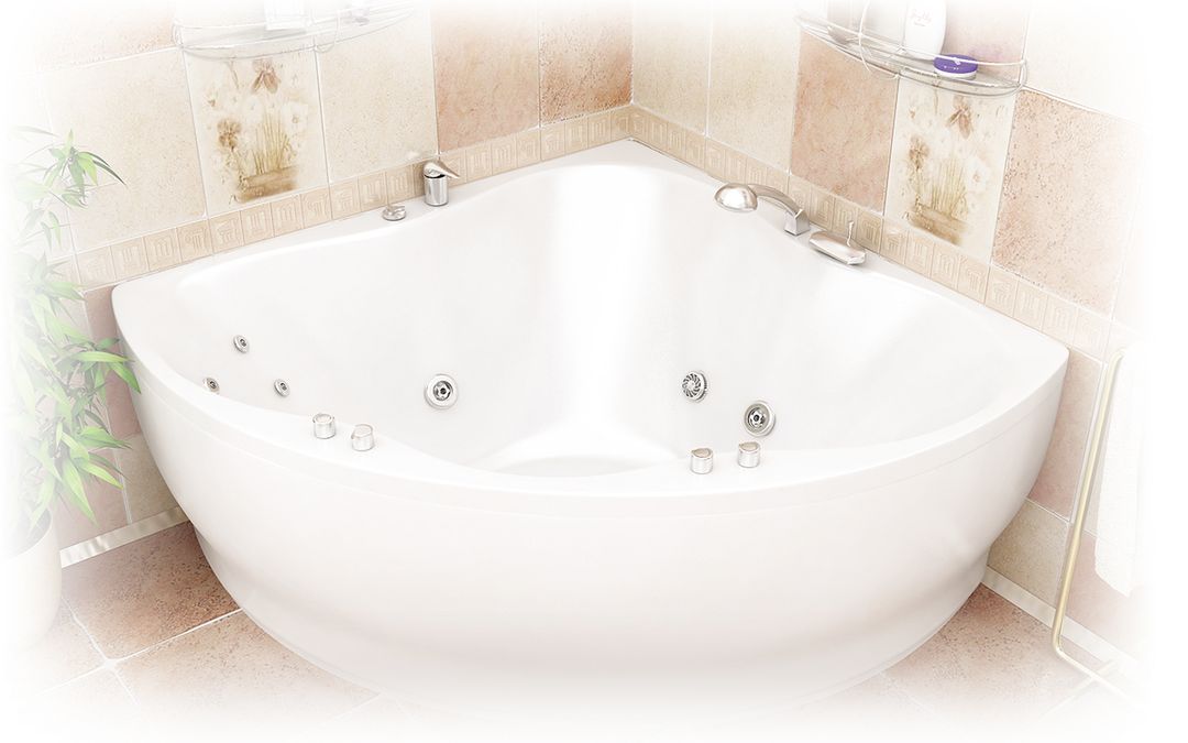 Изысканная и неповторимая углавая гидромассажная акриловая ванна «Лилия»