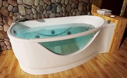 Ванна акриловая «Милена 170» левая вид ванны в интерьере