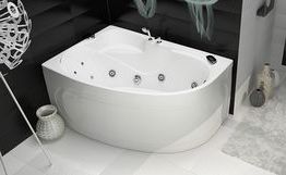 Ванна акриловая «Николь 160» правая вид ванны в интерьере