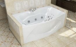 Ванна акриловая «Оскар 190» прямоугольная вид ванны в интерьере