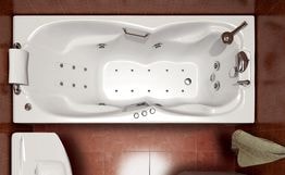Ванна акриловая «Персей 190» прямоугольная вид ванны в интерьере