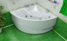 Ванна акриловая «Синди 125» прямоугольная гидромассажная вид ванны в интерьере