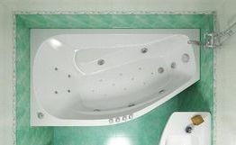 Ванна акриловая «Скарлет 167» правая вид ванны в интерьере