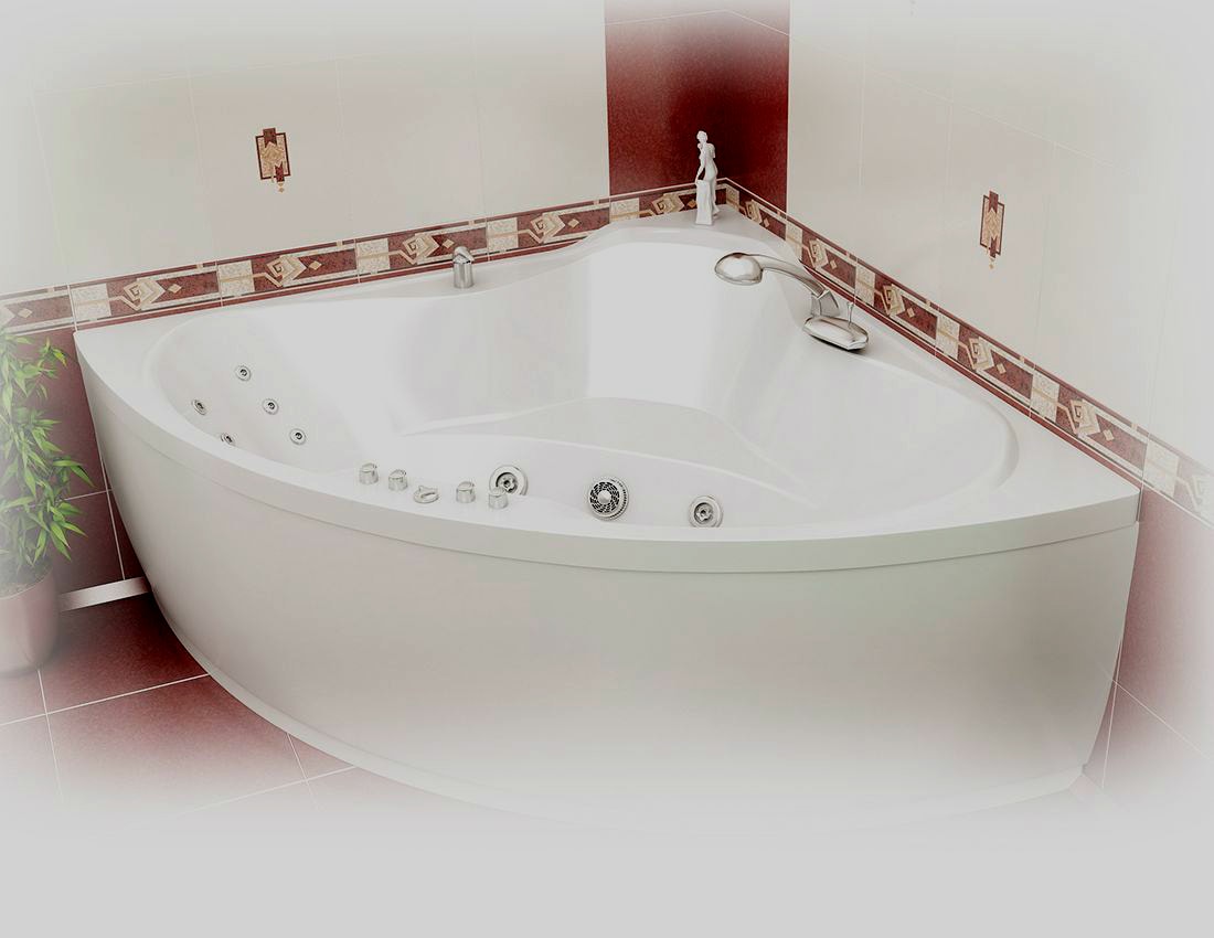 Роскошная углавая гидромассажная акриловая ванна «Троя»