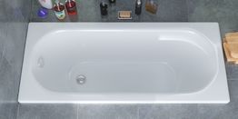 Ванна акриловая «Ультра 120» прямоугольная вид ванны с торцевой части